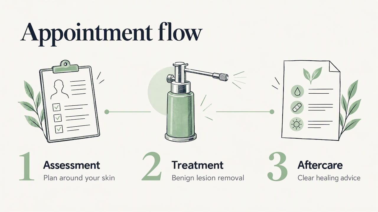 Book your cryotherapy appointment with us — overview diagram